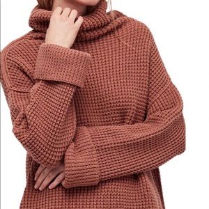 Free People Brown Cowl Neck Sweater